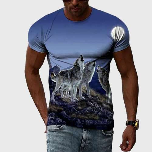Family Matching T-shirt Wolf Packs Howling Moon T-Shirt