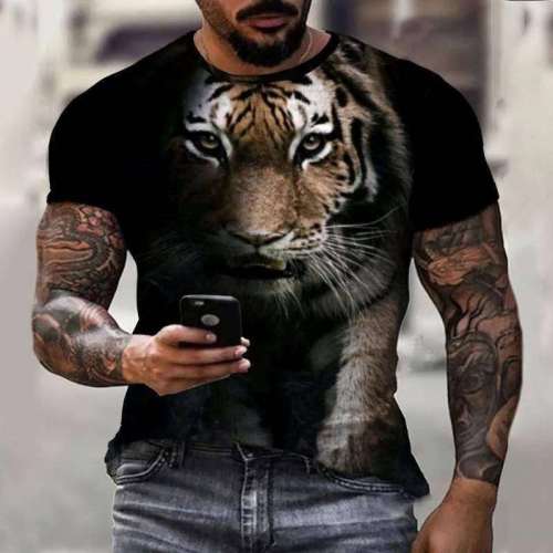 Family Matching T-shirt Black Tiger Shirt