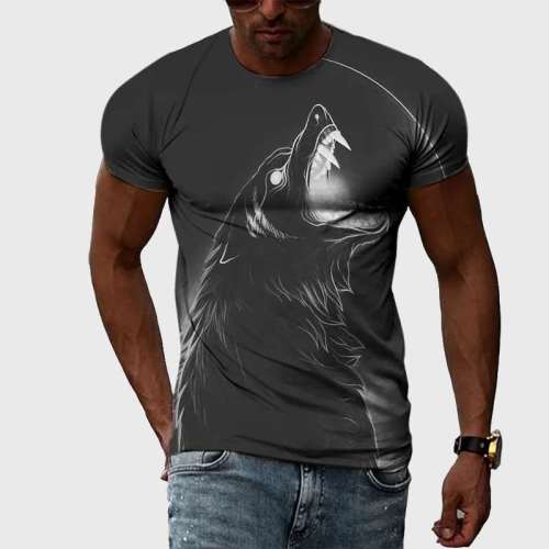 Dark Grey Wolf Howl T-Shirt