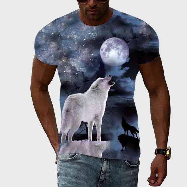 Family Matching T-shirt Howling Full Moon Wolf T-Shirt