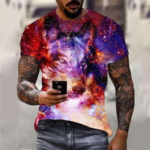 Cosmic Galaxy Wolf T-Shirt