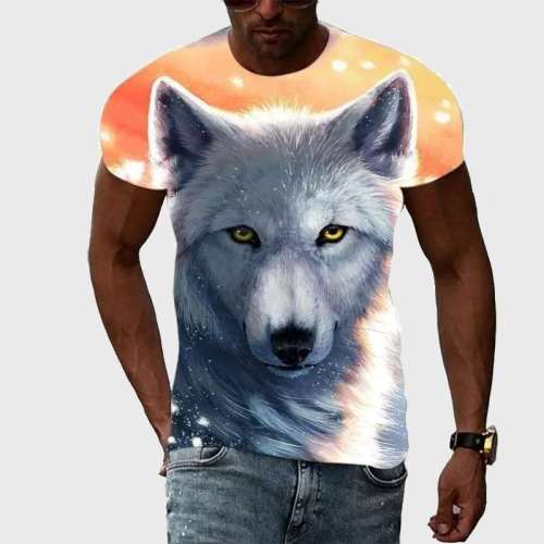Family Matching T-shirt Mens Wolf T-Shirt