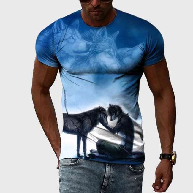 Wolf Patterned T-Shirt