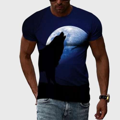 Navy Wolf Moon T-Shirt
