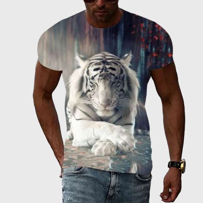Family Matching T-shirt White Tiger Shirt