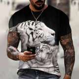 Family Matching T-shirt White Tiger Print Shirt