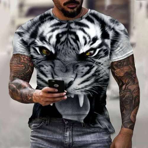 Black Oversized Tiger T-Shirt