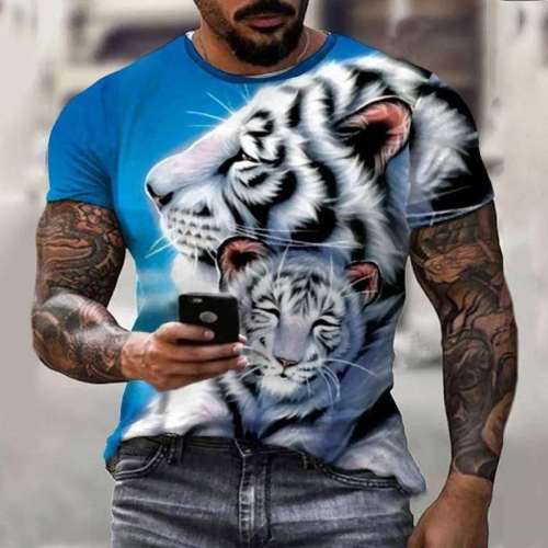 Family Matching T-shirt Tiger Mom Cub Print Shirt