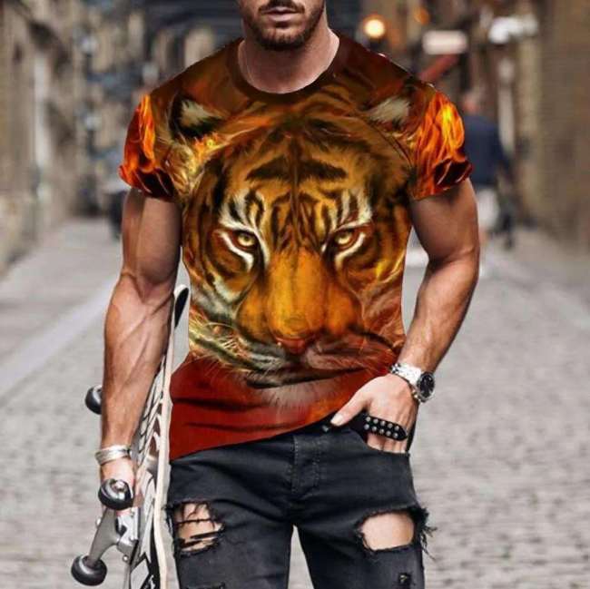 Family Matching T-shirt Flaming Tiger T-Shirt