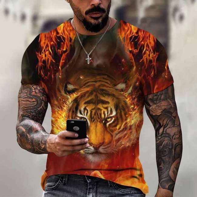 Family Matching T-shirt Tiger Fire Shirt