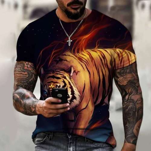 Family Matching T-shirt Fire Tiger King T-Shirt