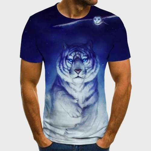 Family Matching T-shirt Blue Tiger Owl T-Shirt