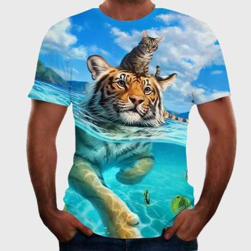 Cat Tiger Print T-Shirt
