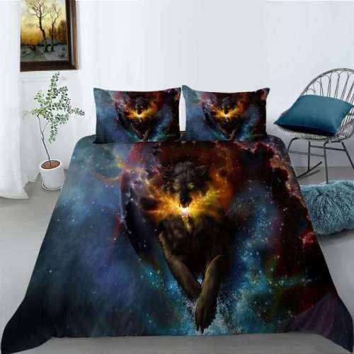 Galaxy Wolf Bedding