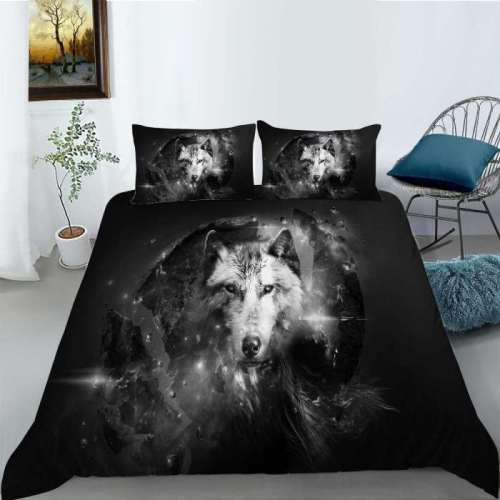 Black Wolf Galaxy Bed Comforters
