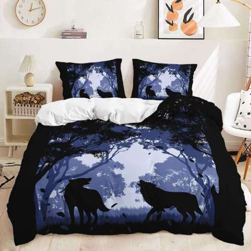 Dark Forest Wolf Bed Set