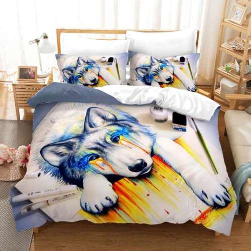 Wolf Painting Bed Set
