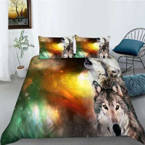 Colorful Wolf Bed Comforters