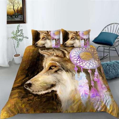 Wolf Dreamcatcher Print Bed Set