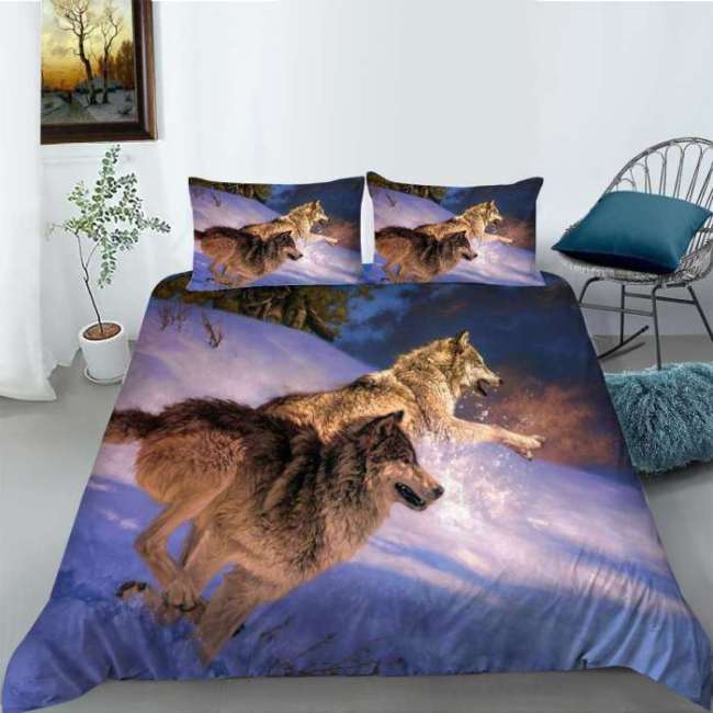 Running Wolves Theme Bedding