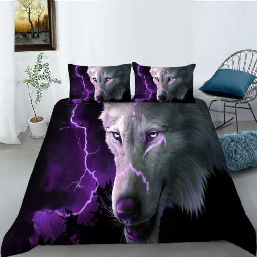 Lightning Wolf Print Beddings