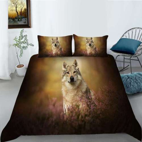 Wolf Dog Crib Bedding