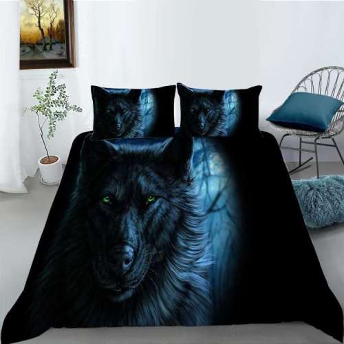 Dark Wolf Print Beddings