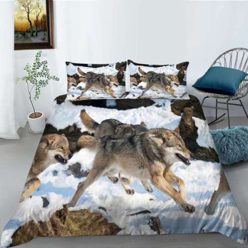 Running Wolf Crib Bedding Sets