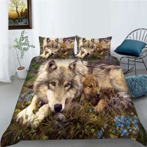 Wolf Mom Cub Bedding Sets