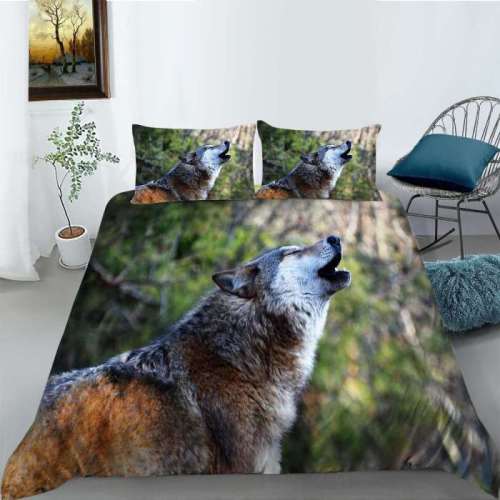 Animal Wolf Howl Bedding
