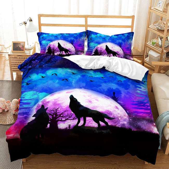 Wolf Howling Theme Bedding