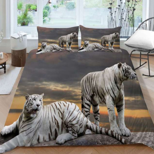 White Tigers Bed Sets
