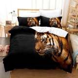 Tiger Printed Black Bedding