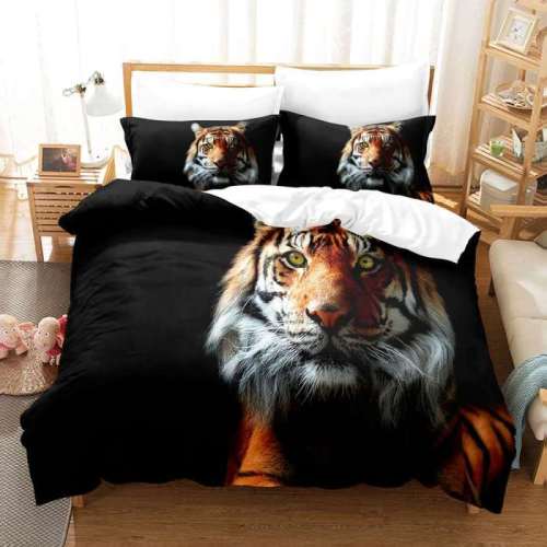 Tiger Themed Black Bedding
