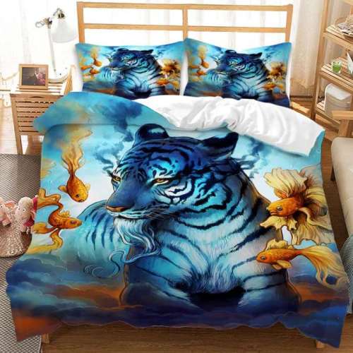 Blue Tiger Printed Bedding
