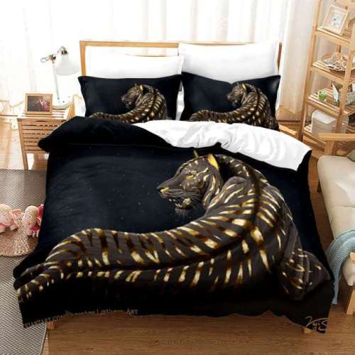 Black Tiger Bed Cover
