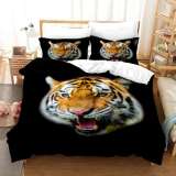 Tiger Head Black Bed Cover