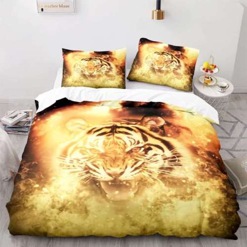 Fire Tiger Head Bedding