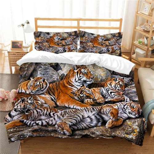 3D Tiger Family Bedding