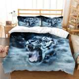 3D Blue Roaring Tiger Bedding