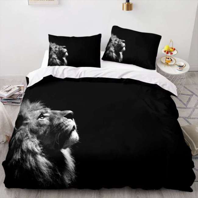 Lion Black Bed Covers