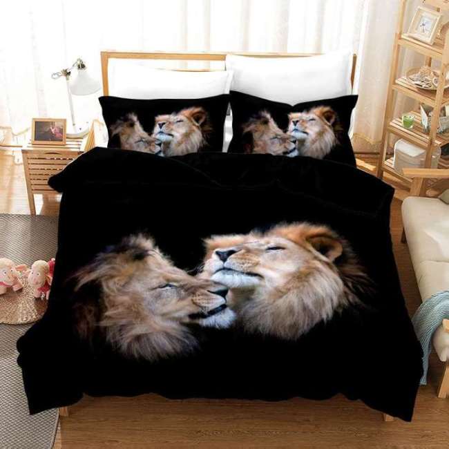 Lions Head Black Bedding