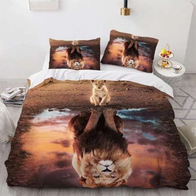 Lion Dad Cub Bed Covers