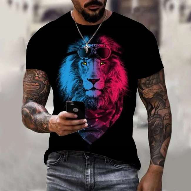 Black Lion Face T-Shirt