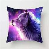 Galaxy Wolf Throw Pillowcase