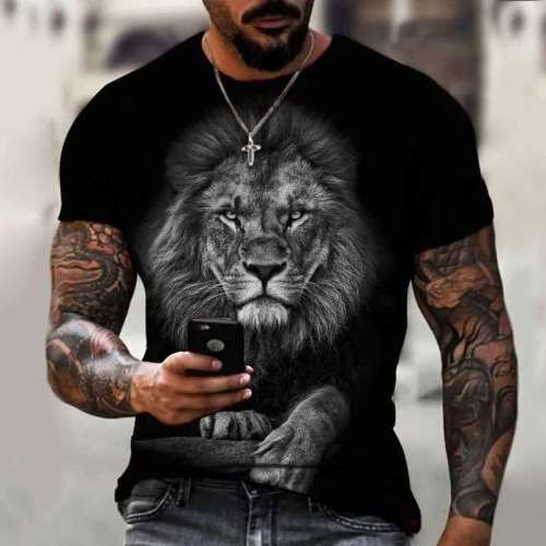 Black Lion Face T-Shirts