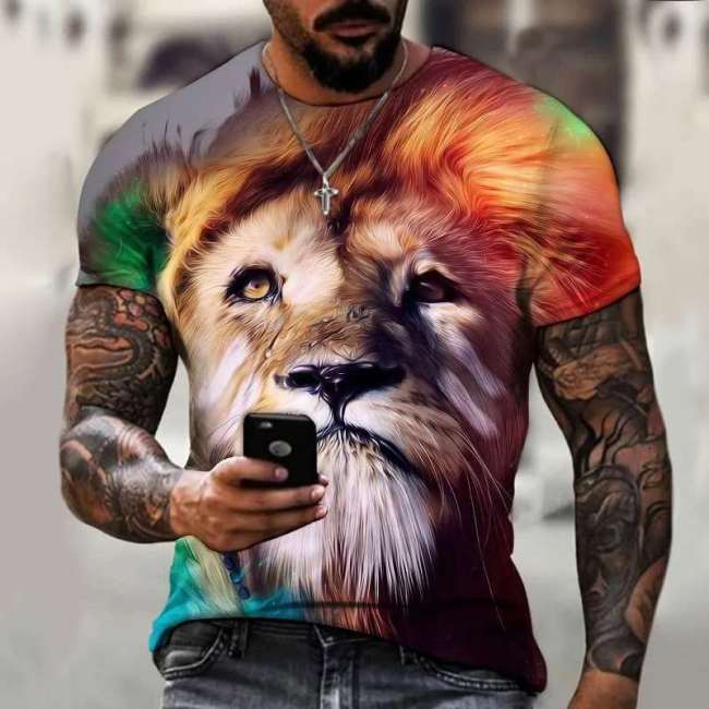 Family Matching T-shirt Colorful Lion Tee Shirt