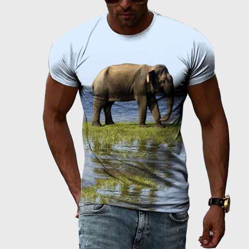Elephant Pattern T-Shirt