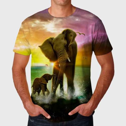 Elephant Mom And Baby T-Shirt