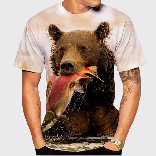 Family Matching T-shirt Bear Hunting Fish T-Shirt